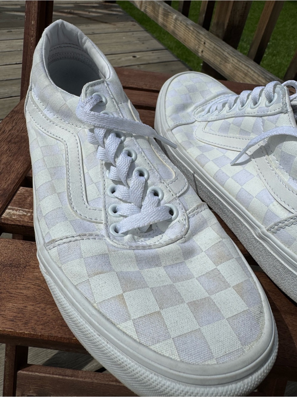 Vans Ward Checkerboard Sneakers | White | Men’s Size 8